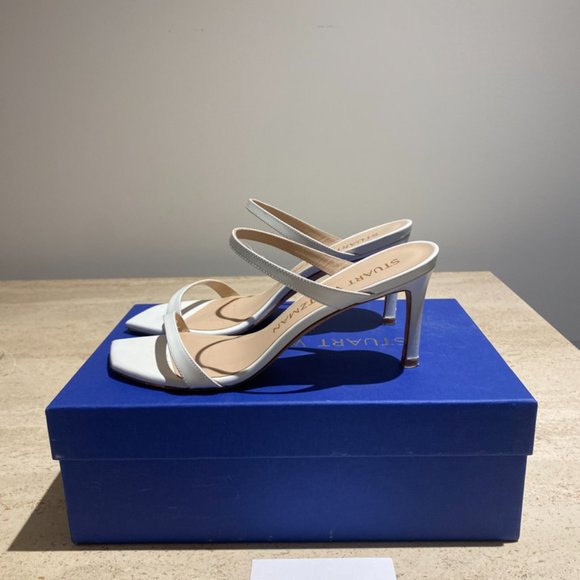 Stuart Weitzman White Leather Aleena 75 Size 7.5 - Picture 3 of 6